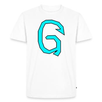 G - Juste une lettre ! - par YoshiArt - T-shirt Premium bio Homme - blanc - Devant - Nico (187cm)