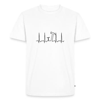 mein Herz schlägt für's Handwerk / beat 4 tools ( - Men's Premium Organic T-Shirt - white - Front - Nico (187cm)