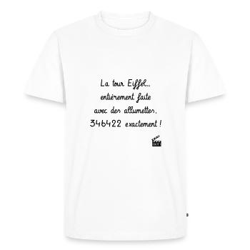 Le Dîner de cons - Réplique Culte - Humour - T-shirt Premium bio Homme - blanc - Devant - Nico (187cm)