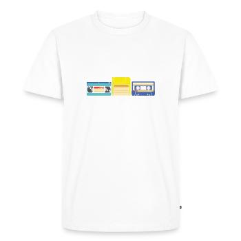 Cassette Floppy VHS Retro Mémoire d’enfance - T-shirt Premium bio Homme - blanc - Devant - Nico (187cm)