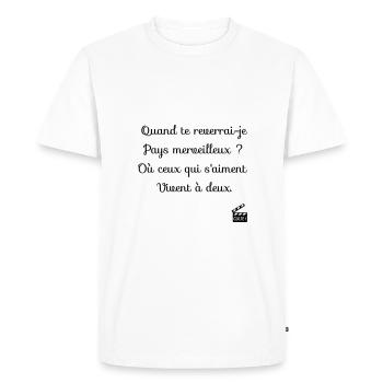 Quand te reverrai-je ? Les bronzés font du ski ! - T-shirt Premium bio Homme - blanc - Devant - Nico (187cm)