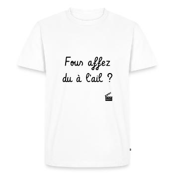 Fous affez du à l'ail ? La Septième Compagnie - T-shirt Premium bio Homme - blanc - Devant - Nico (187cm)