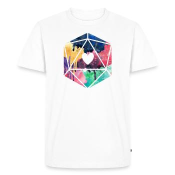 D20 Watercolor - Men's Premium Organic T-Shirt - white - Front - Nico (187cm)