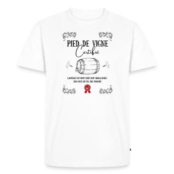 Pied de Vigne - T-shirt Premium bio Homme - blanc - Devant - Nico (187cm)