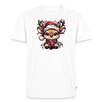 « Lumières fauves festives » - T-shirt Premium bio Homme - blanc - Devant - Nico (187cm)