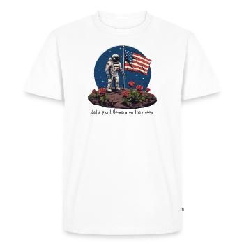Planter des fleurs sur la lune - T-shirt Premium bio Homme - blanc - Devant - Nico (187cm)