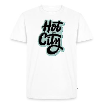 chaleur estivale - T-shirt Premium bio Homme - blanc - Devant - Nico (187cm)