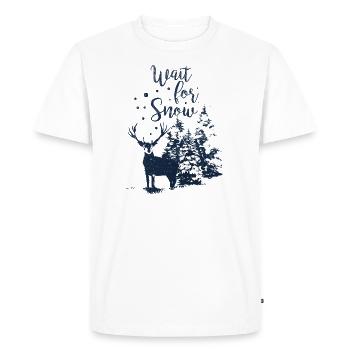 Wait for Snow - Men's Premium Organic T-Shirt - white - Front - Nico (187cm)