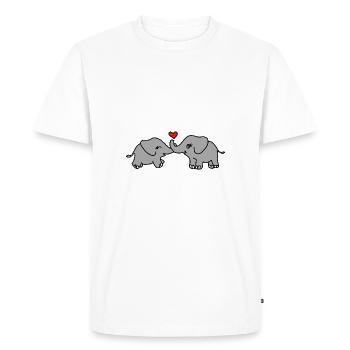 Elephant Love Heart - Men's Premium Organic T-Shirt - white - Front - Nico (187cm)
