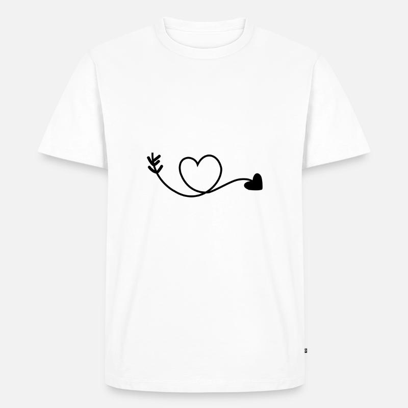 Pfeil Herz Symbol - Männer Premium Bio T-Shirt - Weiß