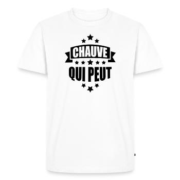 chauve qui peut - T-shirt Premium bio Homme - blanc - Devant - Nico (187cm)