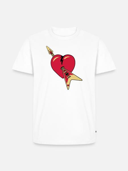 Musikherz - Männer Premium Bio T-Shirt - Weiß