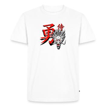 Samouraï et dragons – Conception de guerriers japonais - T-shirt Premium bio Homme - blanc - Devant - Nico (187cm)