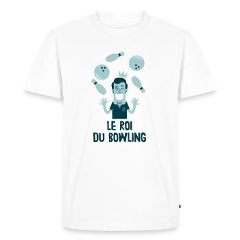 Le roi du bowling - T-shirt Premium bio Homme - blanc - Devant - Nico (187cm)