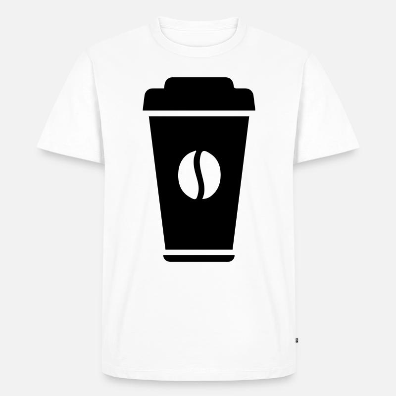 Kaffee Symbol - Männer Premium Bio T-Shirt - Weiß