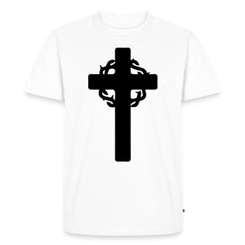 Crown of Thorns Cross - Men's Premium Organic T-Shirt - white - Front - Nico (187cm)