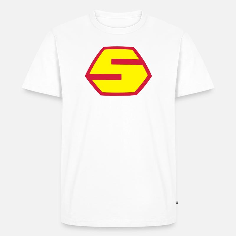 Superhelden Symbol Comic Zeichen Superhero - Männer Premium Bio T-Shirt - Weiß