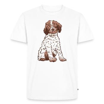 Lagotto Romagnolo dog motif sketch drawn - Men's Premium Organic T-Shirt - white - Front - Nico (187cm)