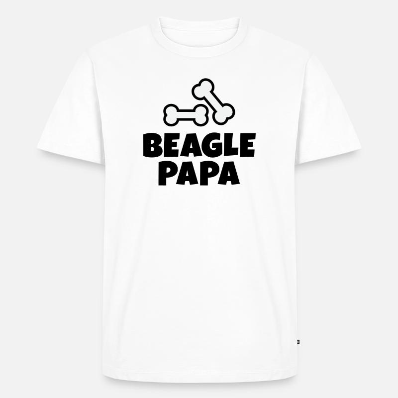 Beagle Papa - Männer Premium Bio T-Shirt - Weiß