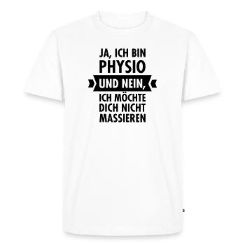 Physio - Massieren - Männer Premium Bio T-Shirt - Weiß - Vorne - Nico (187cm)