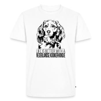 NEDERLANDSE KOOIKERHONDJE life is better Wilsigns - T-shirt Premium bio Homme - blanc - Devant - Nico (187cm)