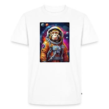 Monkey in Space 1.7 - Men's Premium Organic T-Shirt - white - Front - Nico (187cm)