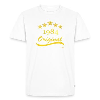 Born in 1984 - Men's Premium Organic T-Shirt - white - Front - Nico (187cm)