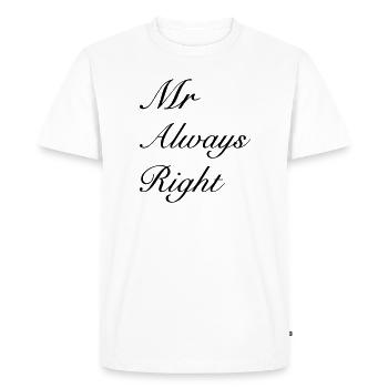Mr Right - T-shirt Premium bio Homme - blanc - Devant - Nico (187cm)