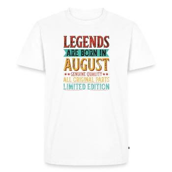 Legends Birthday August Year of construction Legend - Men's Premium Organic T-Shirt - white - Front - Nico (187cm)