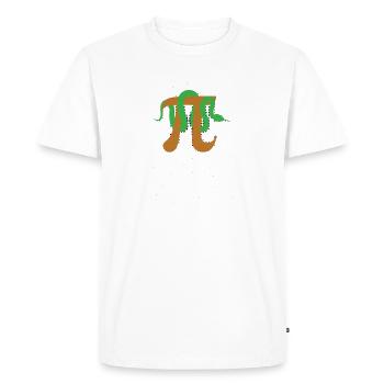 Mathématicien Professeur de mathématiques Pi-Tag Snake - T-shirt Premium bio Homme - blanc - Devant - Nico (187cm)