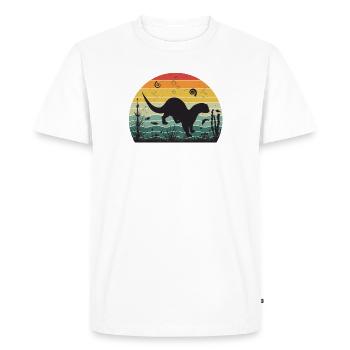 Loutre Animal Eau Rétro Nature Eau Fourrure de Mer - T-shirt Premium bio Homme - blanc - Devant - Nico (187cm)