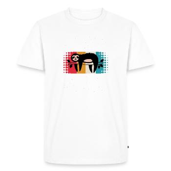 Paresseux Matin Muffle Sommeil Lit paresseux - T-shirt Premium bio Homme - blanc - Devant - Nico (187cm)