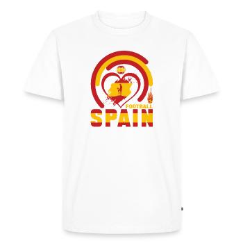 Championnat d’Espagne de football Match de football Ballon de match - T-shirt Premium bio Homme - blanc - Devant - Nico (187cm)