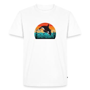 Orca Whale Boys Kids Water Fish Ocean - Men's Premium Organic T-Shirt - white - Front - Nico (187cm)