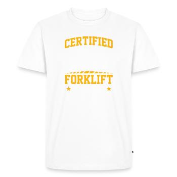Forklift Driver Forklift Driver Forklift Truck Wage - Men's Premium Organic T-Shirt - white - Front - Nico (187cm)