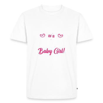 Bébé Papa Enceinte Nouveau-né Père Futur - T-shirt Premium bio Homme - blanc - Devant - Nico (187cm)