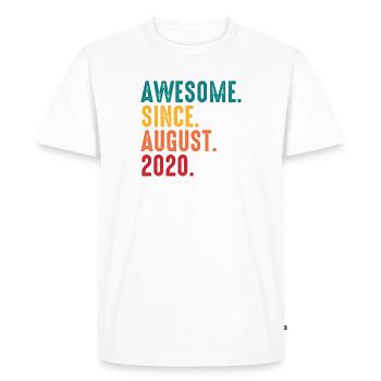 Great since August 2020 birthday - Men's Premium Organic T-Shirt - white - Front - Nico (187cm)