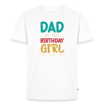 Anniversaire de la petite princesse de papa - T-shirt Premium bio Homme - blanc - Devant - Nico (187cm)