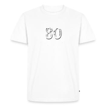 80 Years Birthday Gift Age Celebration - Men's Premium Organic T-Shirt - white - Front - Nico (187cm)