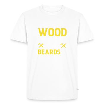 Lumberjack Beard Woodworker Man Chainsaw Forest - Men's Premium Organic T-Shirt - white - Front - Nico (187cm)