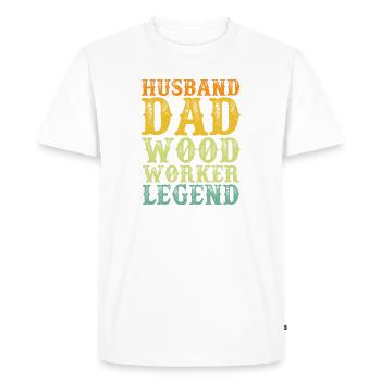 Fier menuisier Père Travailleur forestier - T-shirt Premium bio Homme - blanc - Devant - Nico (187cm)