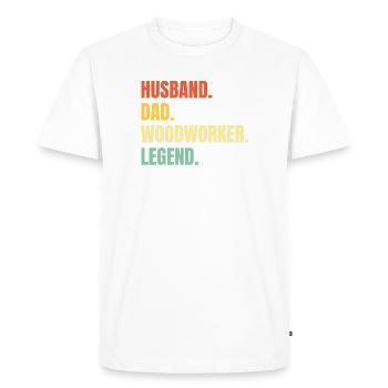 Fier menuisier Père Travailleur forestier - T-shirt Premium bio Homme - blanc - Devant - Nico (187cm)