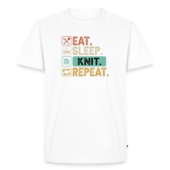 Tricot Fait à la main Crochet Couture Couturière - T-shirt Premium bio Homme - blanc - Devant - Nico (187cm)
