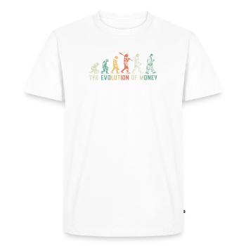 Bitcoin Plan B BTC Satoshi Crypto Hodl Maximalist - Men's Premium Organic T-Shirt - white - Front - Nico (187cm)