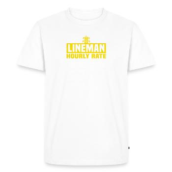 Électricien de ligne monteur électricien de ligne aérienne - T-shirt Premium bio Homme - blanc - Devant - Nico (187cm)