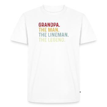Line fitter, electrician, overhead line, grandfather - Men's Premium Organic T-Shirt - white - Front - Nico (187cm)