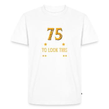 Birthday 75 years Birthday party Old date - Men's Premium Organic T-Shirt - white - Front - Nico (187cm)