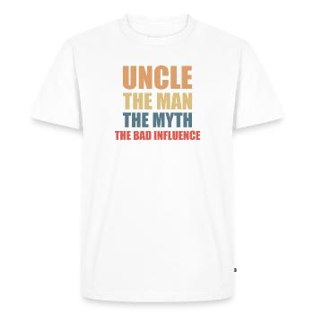 Meilleur oncle Bad Influence Cadeau de famille - T-shirt Premium bio Homme - blanc - Devant - Nico (187cm)