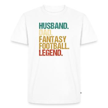 Fantasy Football Père Légende Mari Fantasy - T-shirt Premium bio Homme - blanc - Devant - Nico (187cm)