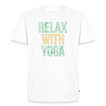 Yoga Mandala Sport Training Vegan Relaxation - Men's Premium Organic T-Shirt - white - Front - Nico (187cm)